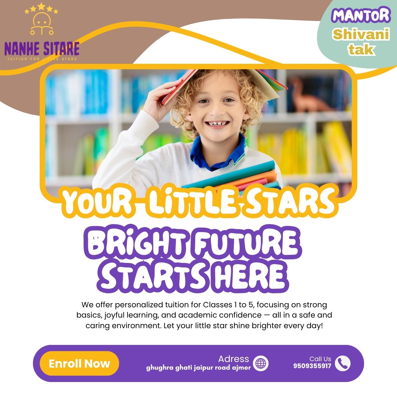 Orange and Purple Cute School Admission Instagram Post